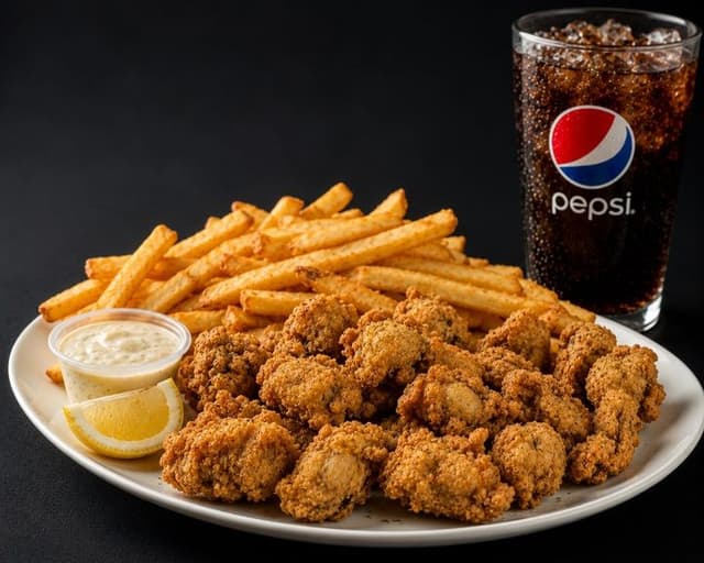 #6 Fried Oyster Platter Combo