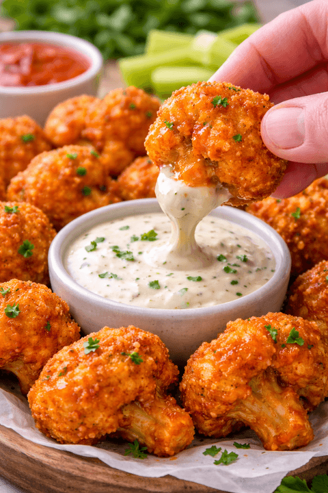 Fried Buffalo Cauliflower Florets