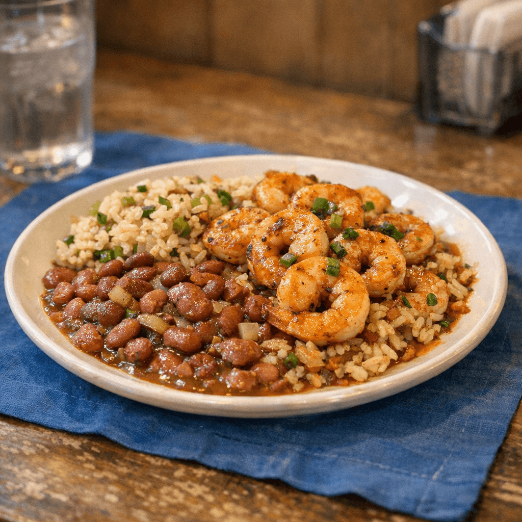 Beans and Rice W/ Shrimp