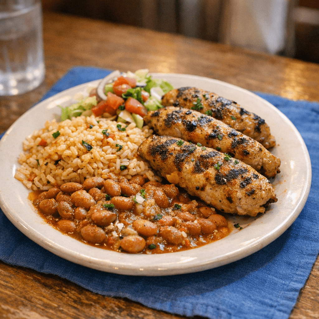 Chicken Kefta Rice and beans