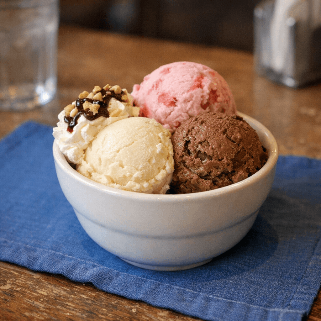 Large cup with 3 scoops of Ice Cream